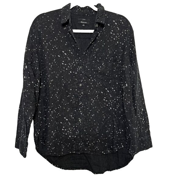 Madewell Oversized Ex-Boyfriend Shirt In Star Print Button Down Women's Size M - Picture 13 of 16